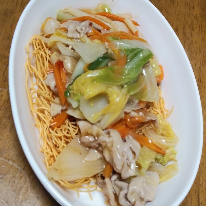 野菜オイスター炒め麺のせ